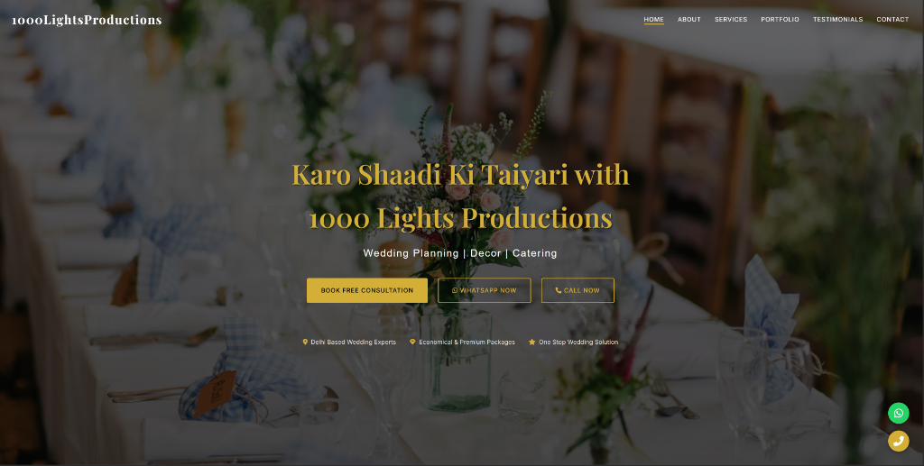 1000 Lights Productions Website